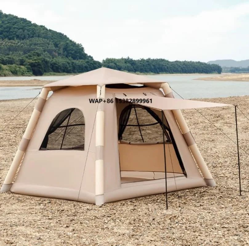 Factory Portable Inflatable Oxford Cloth Roof Top Tent Waterproof Quick Automatic Opening One Bedroom for Outdoor Camping Hiking