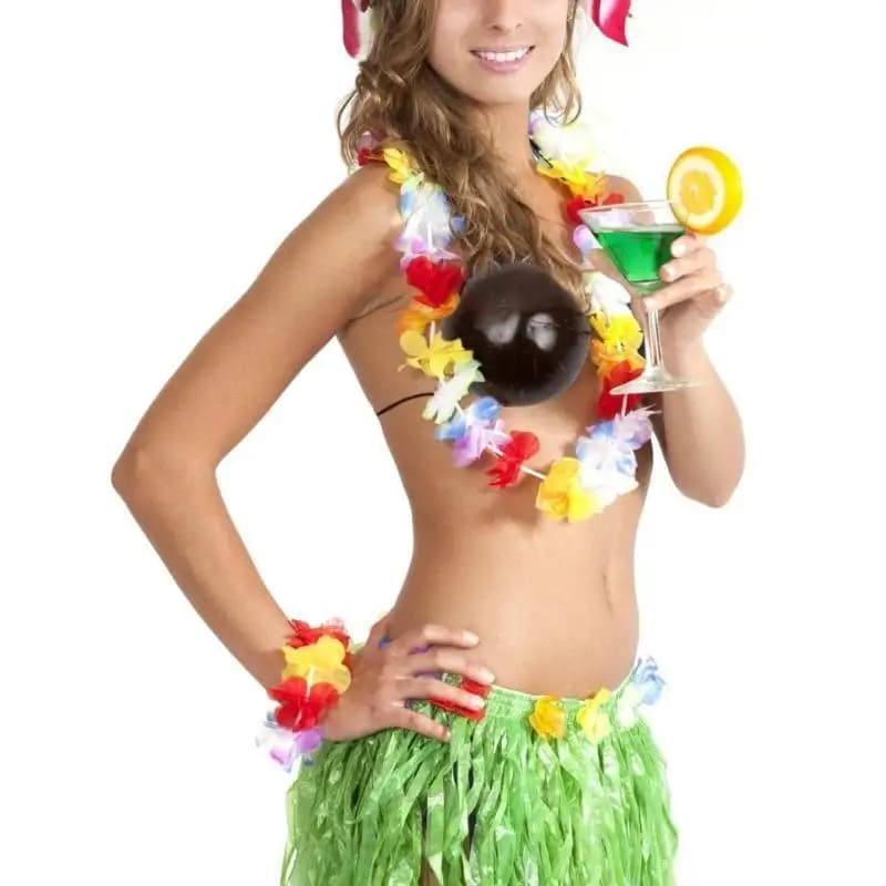 X5XA Costume da ballo con reggiseno in cocco, comodo da indossare per festa hawaiana