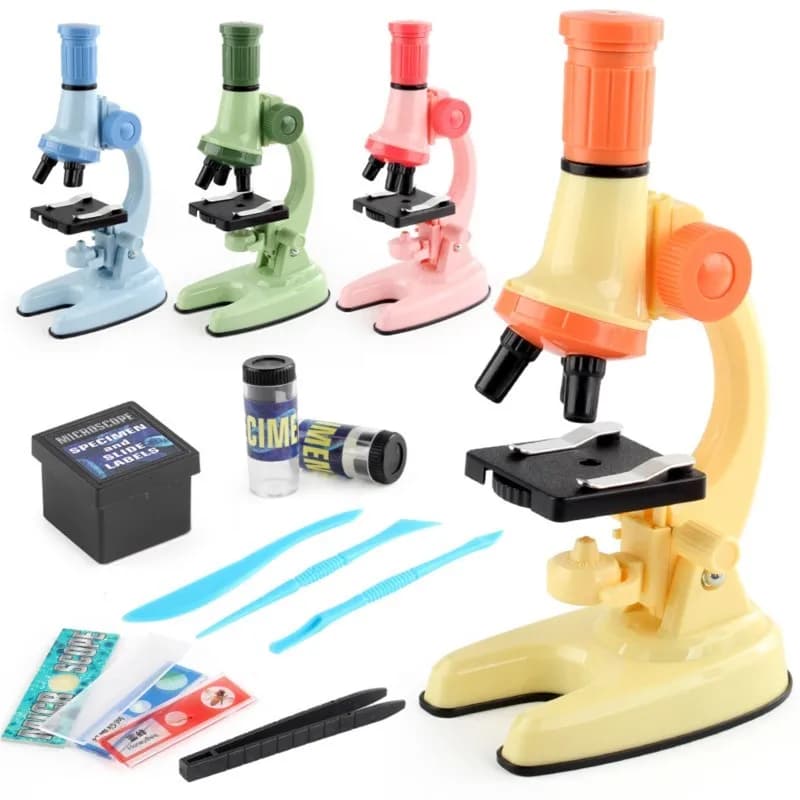 Microscopio scientifico per bambini con luce LED HD, strumento educativo STEM, regalo di compleanno per bambini, esperimento scientifico da laboratorio