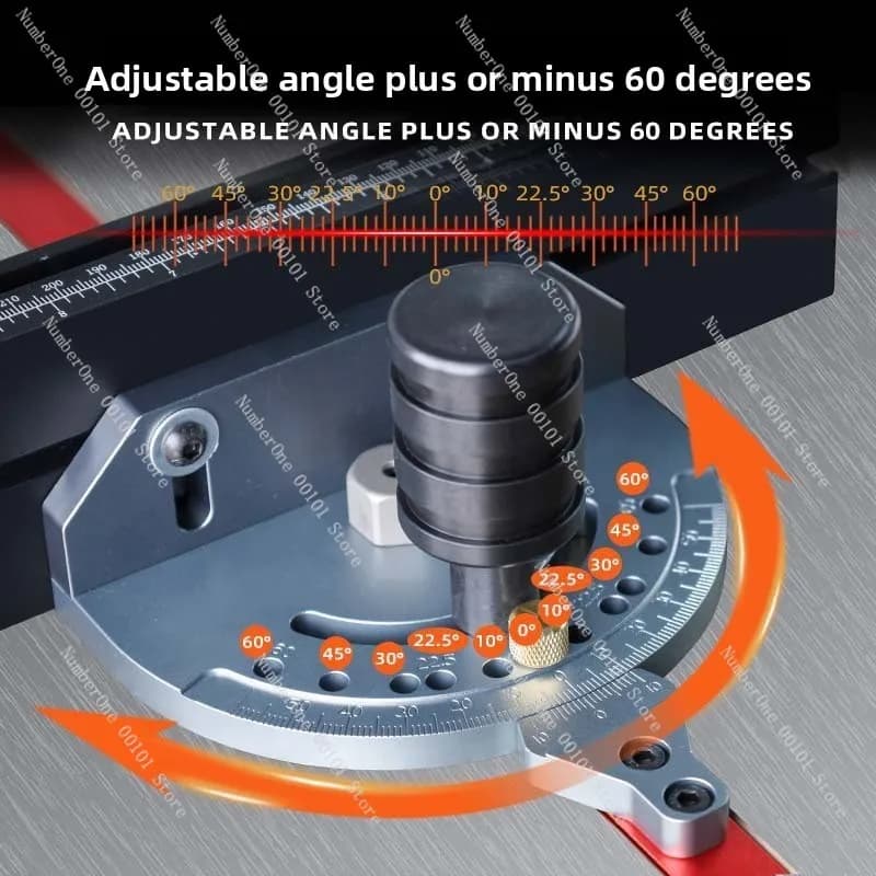 Tn-1122f Woodworking Miter Gauge Table Saw Band Saw Adjustable Angle Push Ruler Push Handle Wood Board Saw Cutting Aid