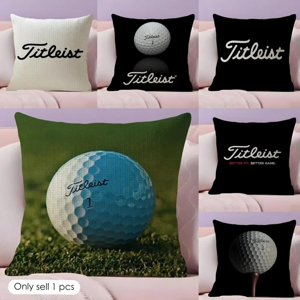 Fodera per cuscino Golf Sports T-TitleistS, fodera per cuscino in lino naturale, stampa fronte-retro, per divano, decorazioni per la casa, regalo