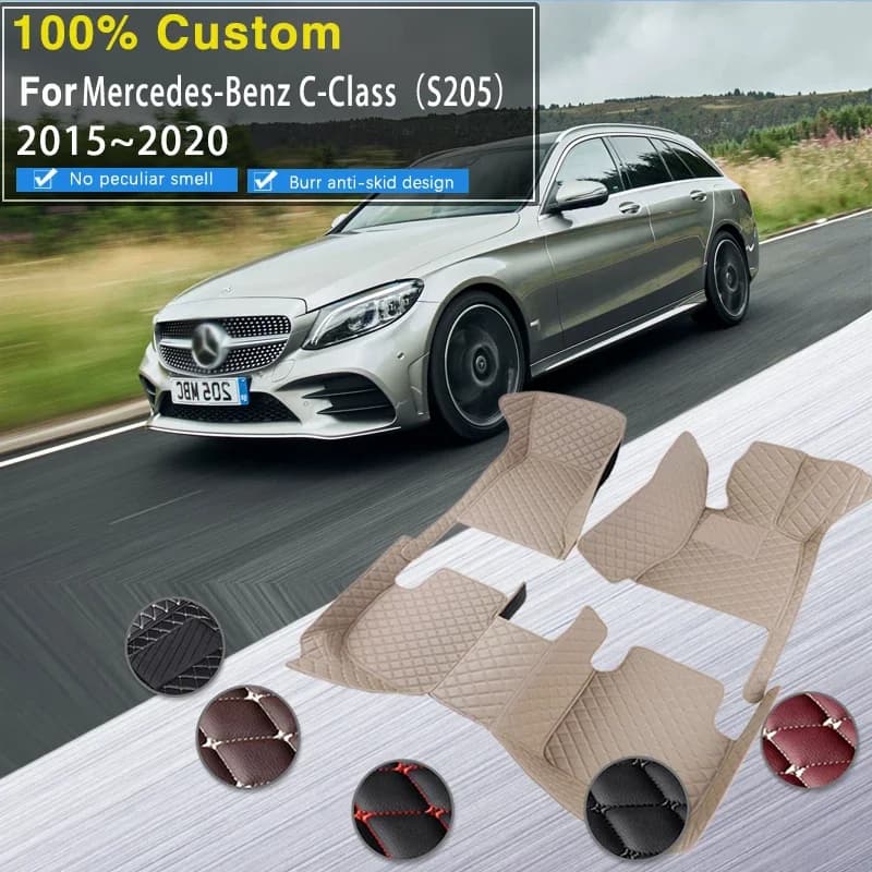 Tappetini per auto completi RHD per Mercedes-Benz Classe C C S205 Estate 2015 ~ 2020 Tapetes Para Carro Tappetino per auto completamente set Ca