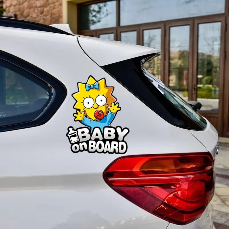 Adesivo di avvertimento per auto a bordo per bambini Decalcomania grafica per promemoria di sicurezza per finestrino dell'auto Decalcomanie per decorazioni per paraurti per finestre