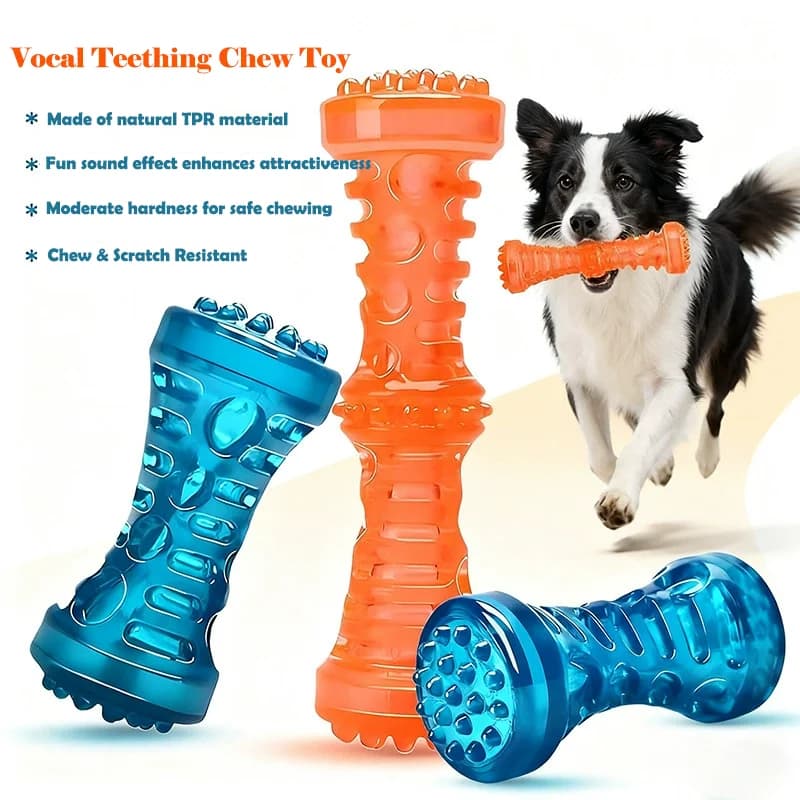 Tpr Squeaky Pet Masticare Giocattolo Durevole Resistente ai Morsi Osso di Cane Dentizione Bastone Interattivo Cucciolo Molare Giocattolo Per Cani Giocattolo Forniture Per Animali Domestici