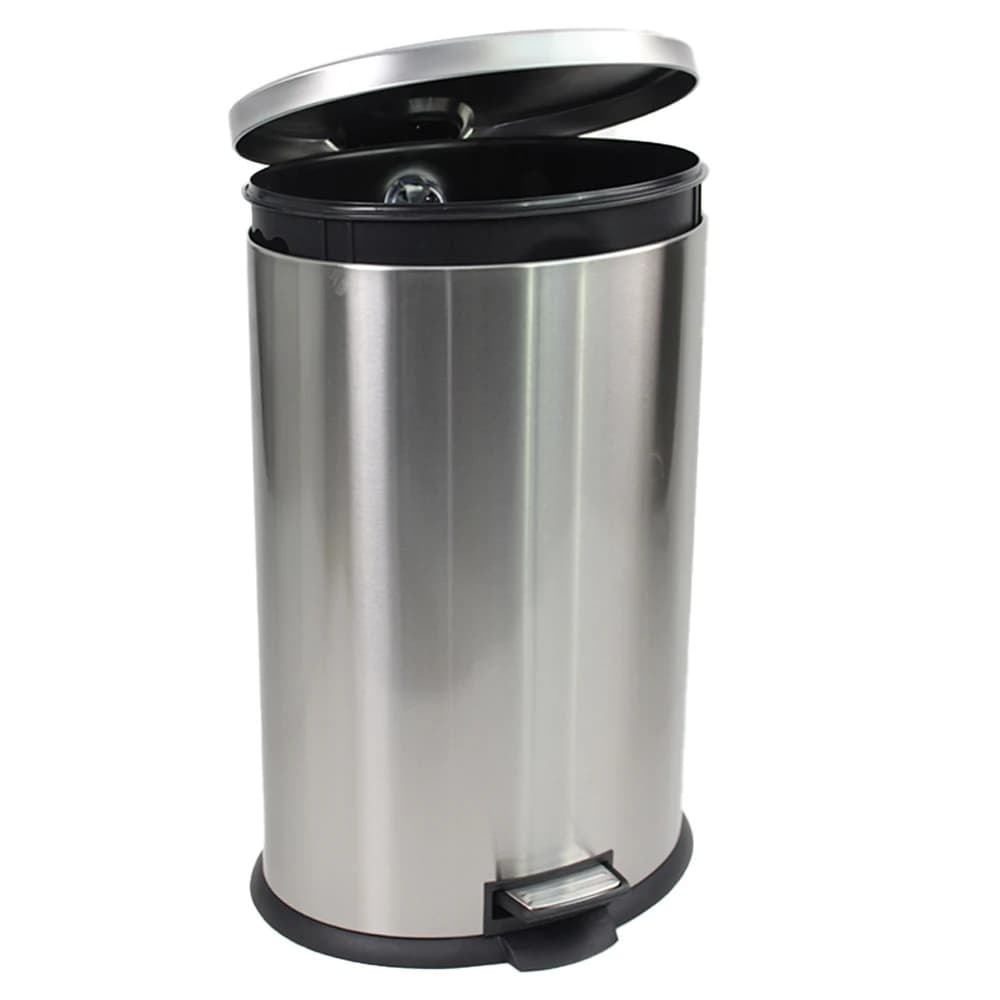 KOOMADE 10.5 Gallon Stainless Steel Step Trash Can Soft Close Quiet Lid Pedal Garbage Bin Removable Inner Bucket For Kitchen Bathroom Home Office