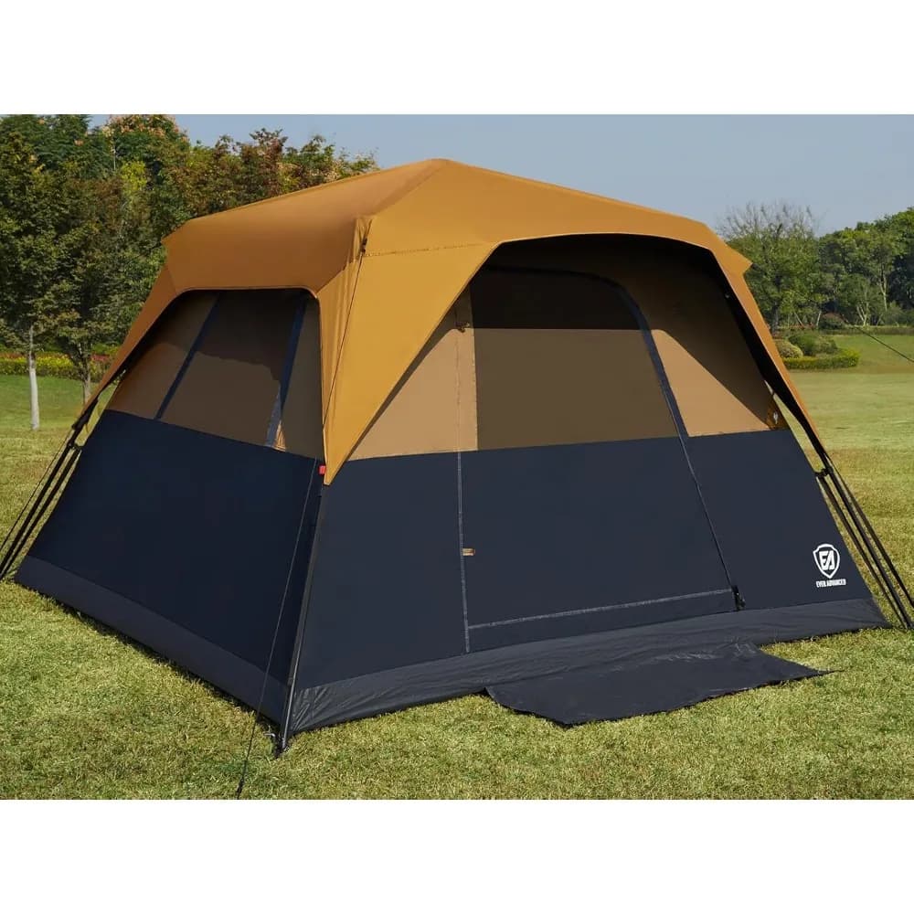 Tenda Istantanea per 6 Persone con Telo Antipioggia, Montaggio in 60 Secondi, Resistente all'Acqua, per Campeggio Familiare