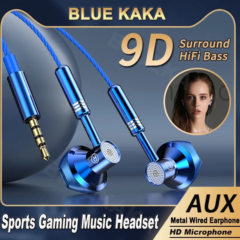 2023 New TWS 9D stereo earphones In-ear earphones Wired heads HiFi Bass Wire earphones earphones Phone headphones with microphone
