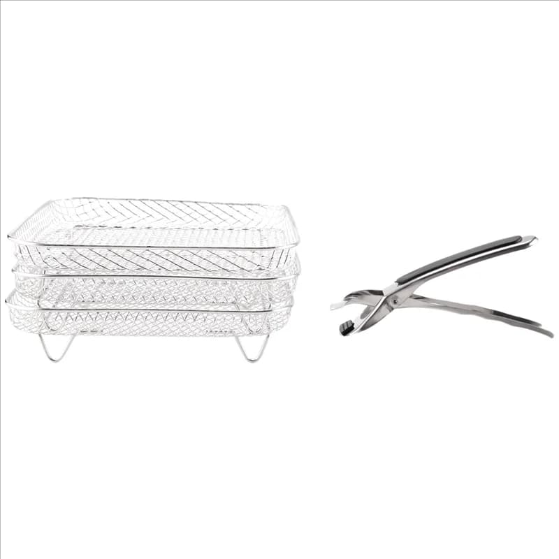 ABVI - Air Frying Grid 8 Inch, Three Impilable Grids Square, Stainless Steel Multipurpose Grid, Air Frying Accessories