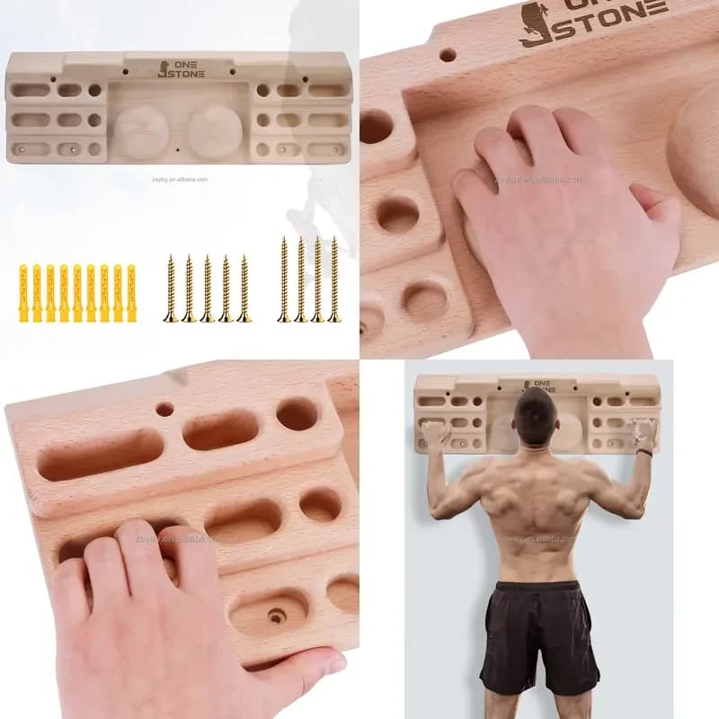 Wooden Climbing Hangboard Tension Trainer Rock Climbing Training Fingerboard Pull-up Bar for Camping & Hiking