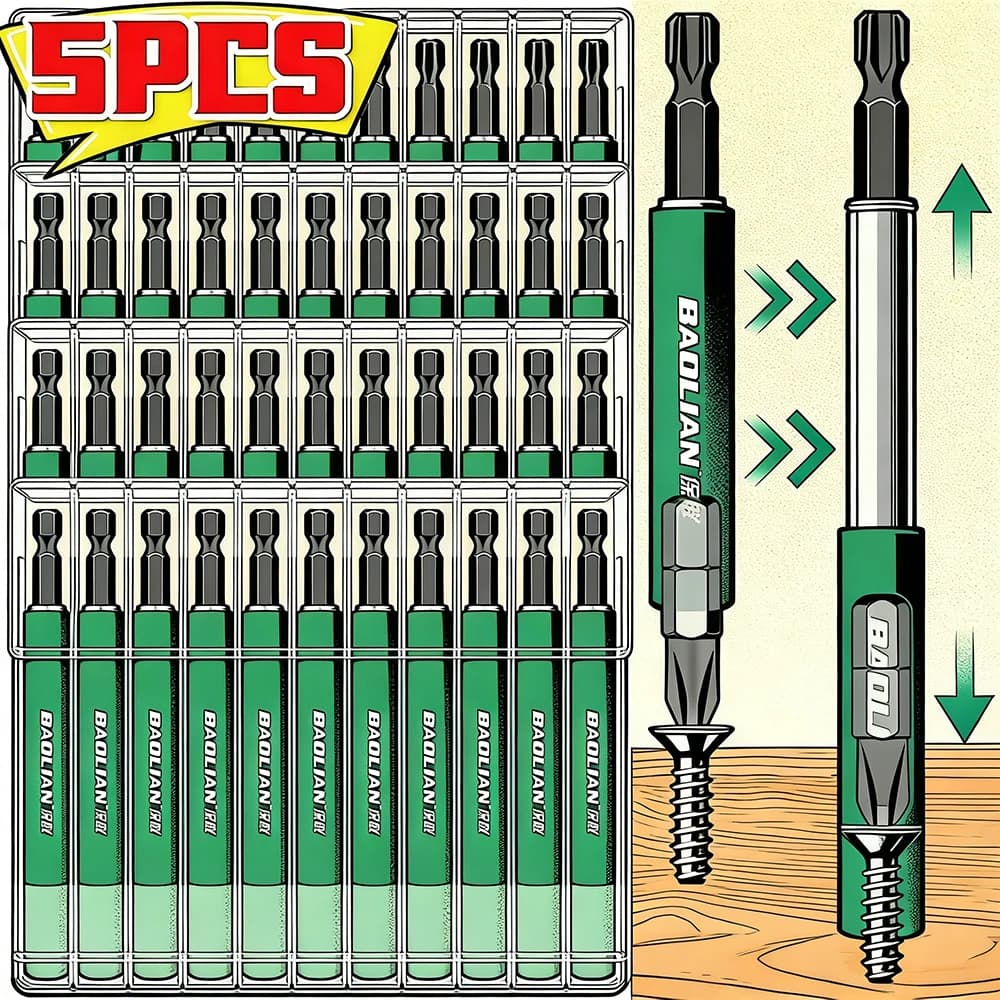 1/5Pcs Magnetic Screwdriver Telescopic Rods Extended Connecting Electric Drill Bit Hexagonal Handle Quick Release Bit Holder