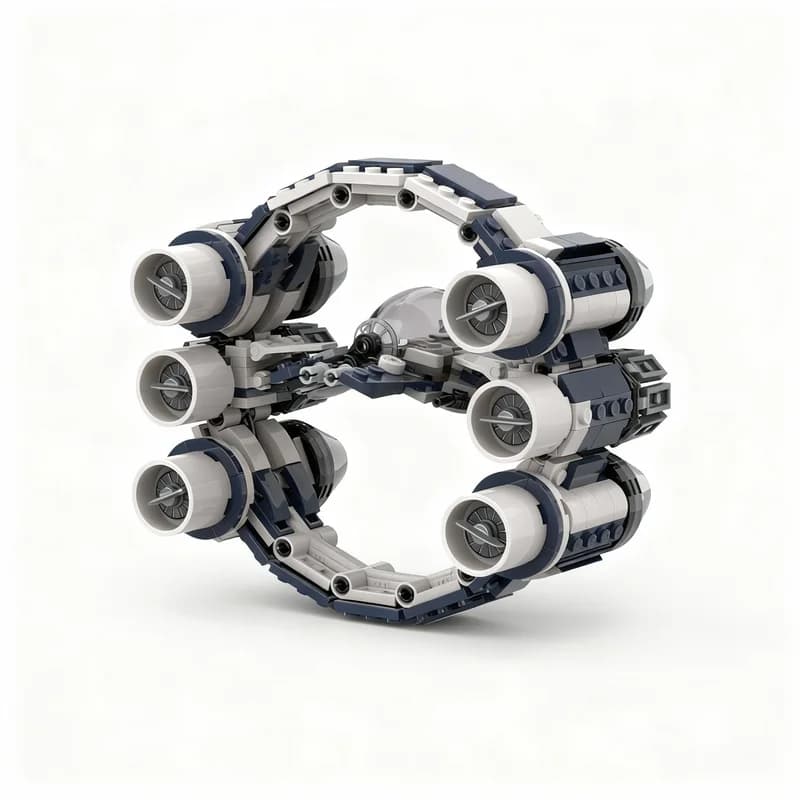Set di Costruzioni MOC da 529 Pezzi, Modello Eta 2 Actis Hyperdrive Ring Star Battle, Giocattolo Creativo Fai-da-Te, Regalo di Natale
