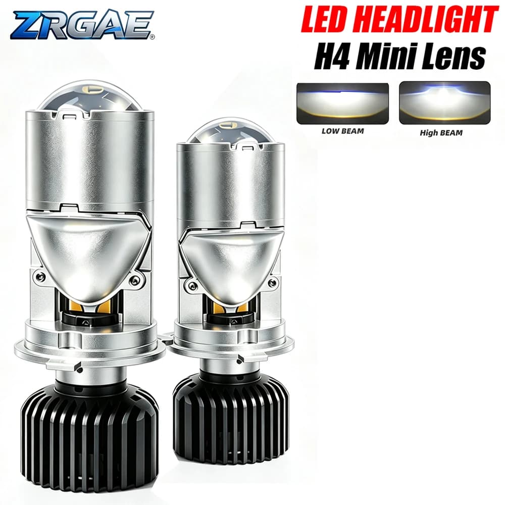H4 Mini Lens LED Headlight Universal 12V Turbo LED Car Light Projector Lens Y6D Y7 Type Universal Bulb Car Motorcycl Hi&Low beam