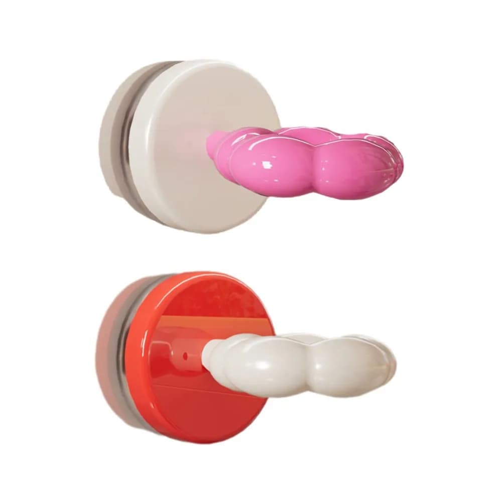 2 Pezzi Gancio a Ventosa Girevole Staccabile, Senza Adesivo, in Plastica, Colore Crema, Portatile, per Ufficio