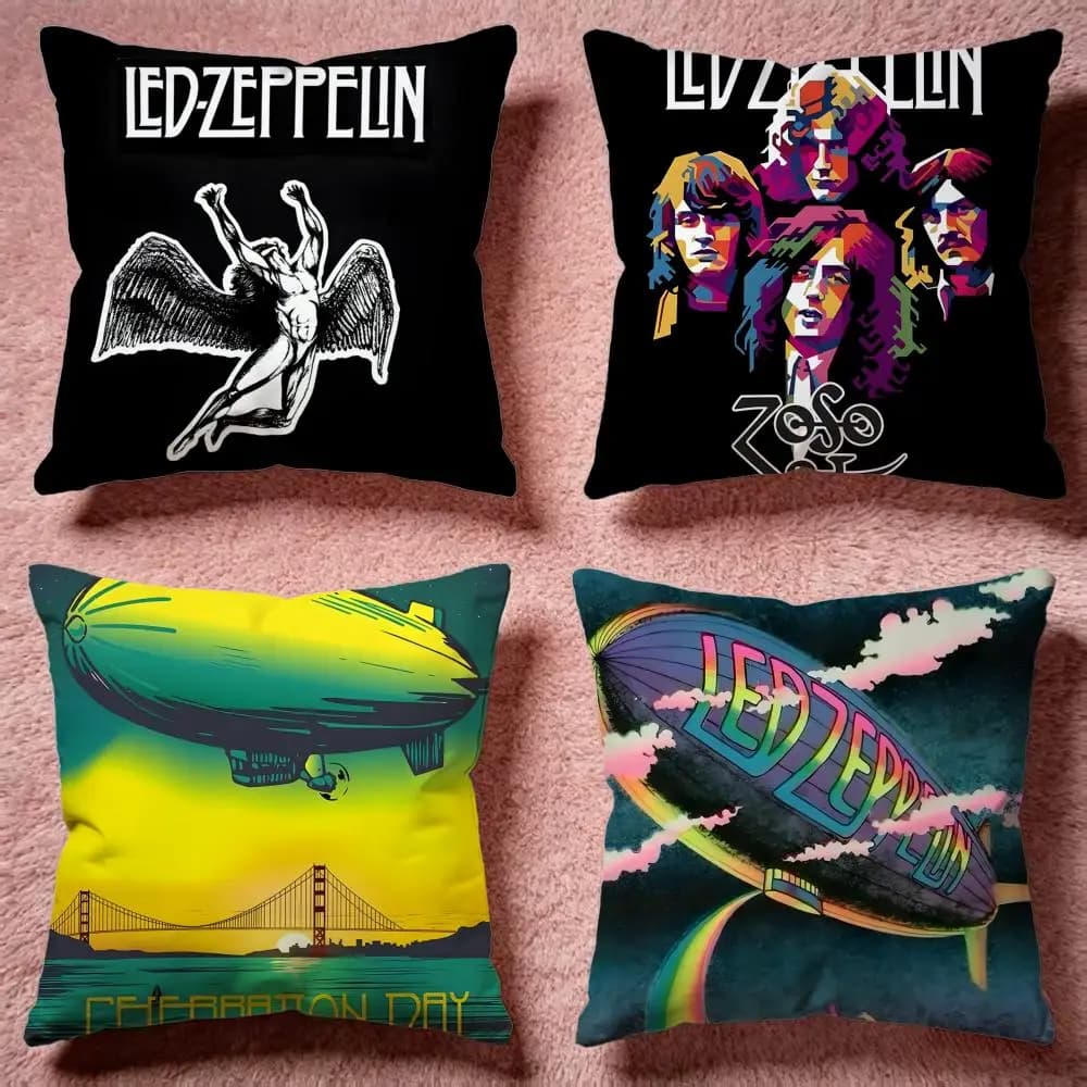 Fodera per cuscino Fashion LLed Zeppelining, federa premium delicata sulla pelle, multiuso per casa, ufficio, viaggi