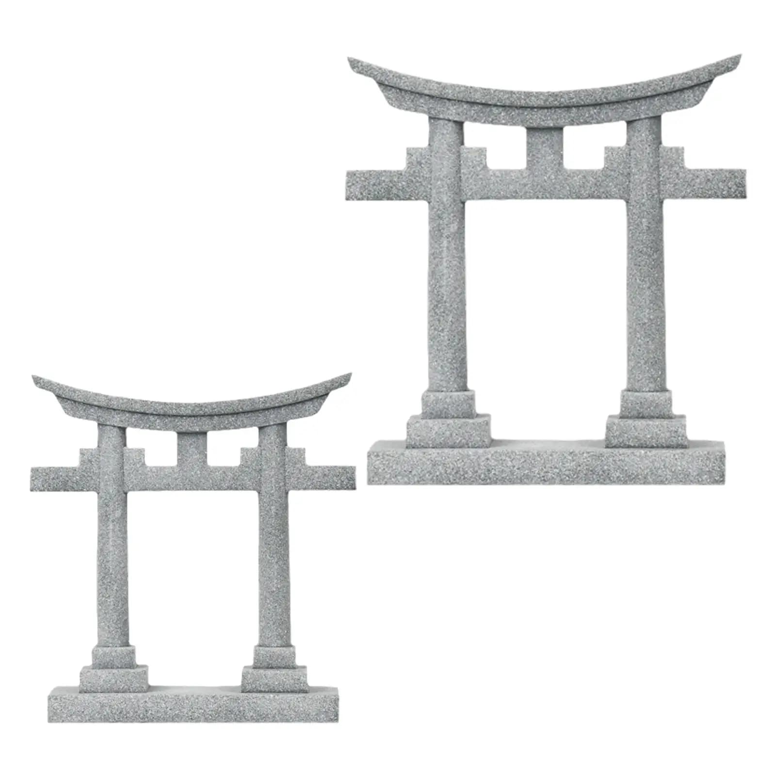 Japan Torii Gate Shrine Model Figurine Landscape Ornament for Potted Plant