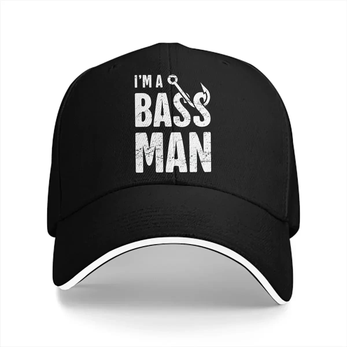Washed Men's Baseball Cap I'm A Bass Man Trucker Snapback Caps Dad Hat Fly Fishing Golf Hats
