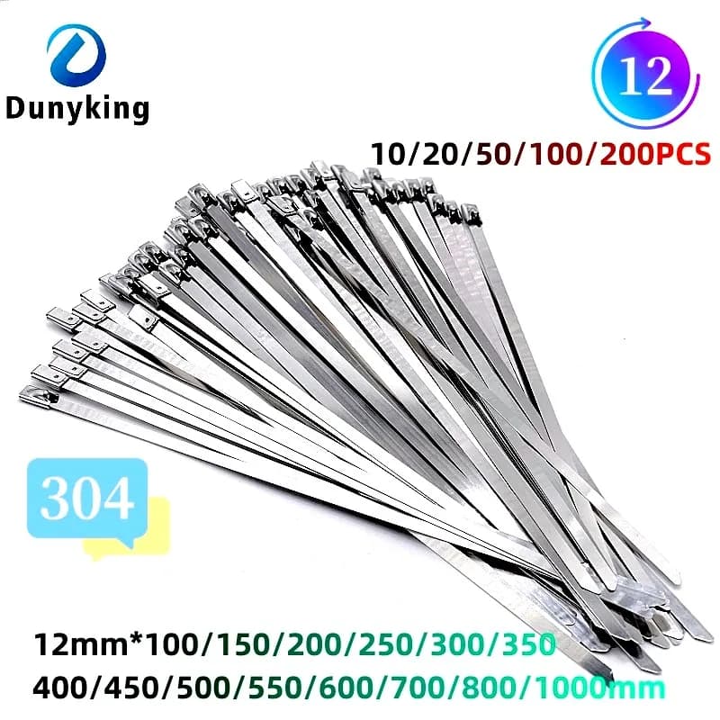 10 20 50 100 200 pz 12mm 0.47 pollici involucro di scarico multiuso in acciaio inox 304 fascette fermacavo fascette autobloccanti