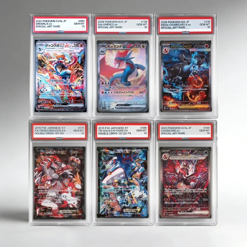 Carta da Collezione Anime PTCG Fai da Te con Classificazione, Carta Etichetta JPN CHARIZARD GROUDON KYOGRE, Carta con Classificazione a 10 Punti, Carta da Gioco Fatta a Mano