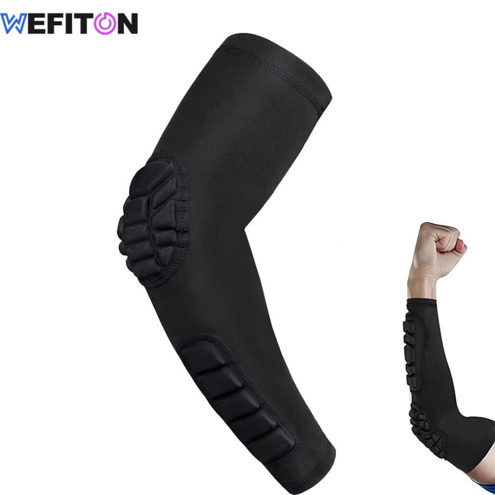 WEFITON 1 Pezzo Protezioni per Gomiti Antiurto per Uomini e Donne, Manicotti a Nido d'Ape per Sport Come Basket, Calcio, Allenamento