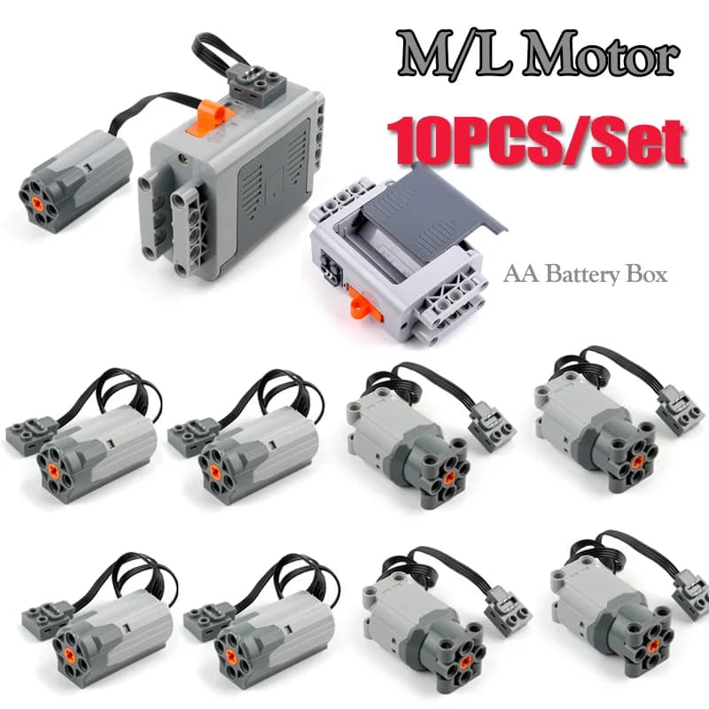 10PCS Funzioni di Alimentazione Tecnologia Building Blocks Parti M Motore 8883 Assemblato 88003 L Motore Modificato MOC Mattoni Giocattoli Accessori
