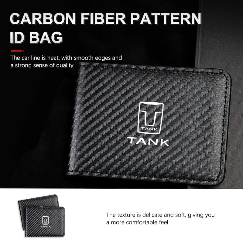 Carbon Fiber Credit ID Bag Card Wallet Holder Passport Cover For TANK Great Wall GWM WEY 300 500300500