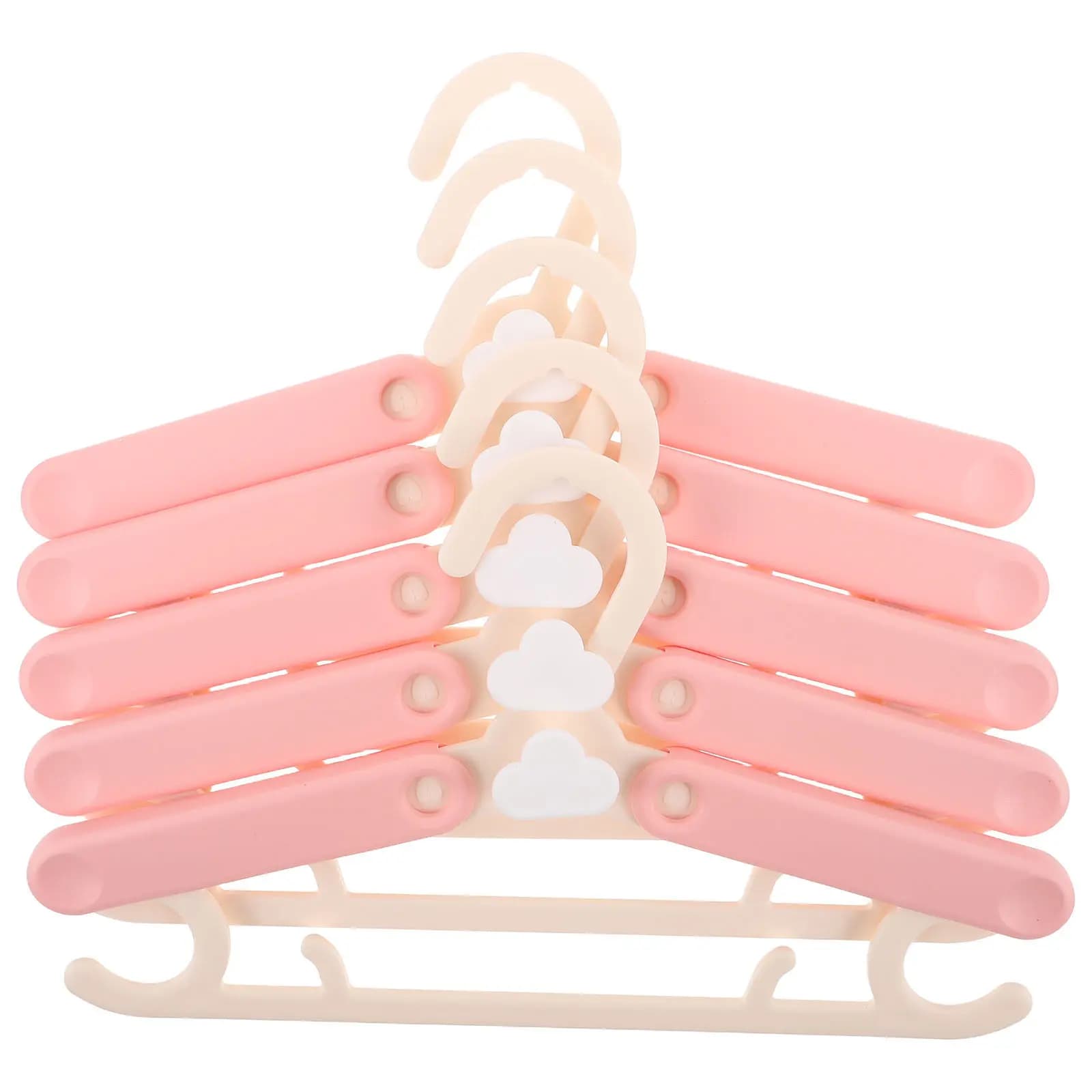 5Pcs Kids Adjustable Plastic Hangers Baby Toddler Clothes Organizer Non-Slip Infant Cloth Drying Rack Nursery Garment Hangers