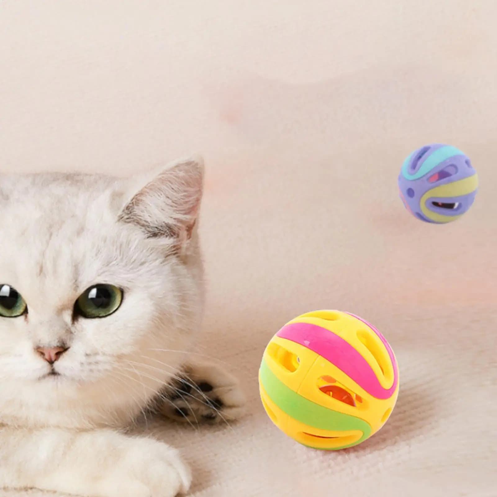 Jingle Bell Cat Toy Cat Pounce Jinggle Ball Hollow Colorful Splicing Bell Ball Large cat 4.8CM bell ball toy Ball