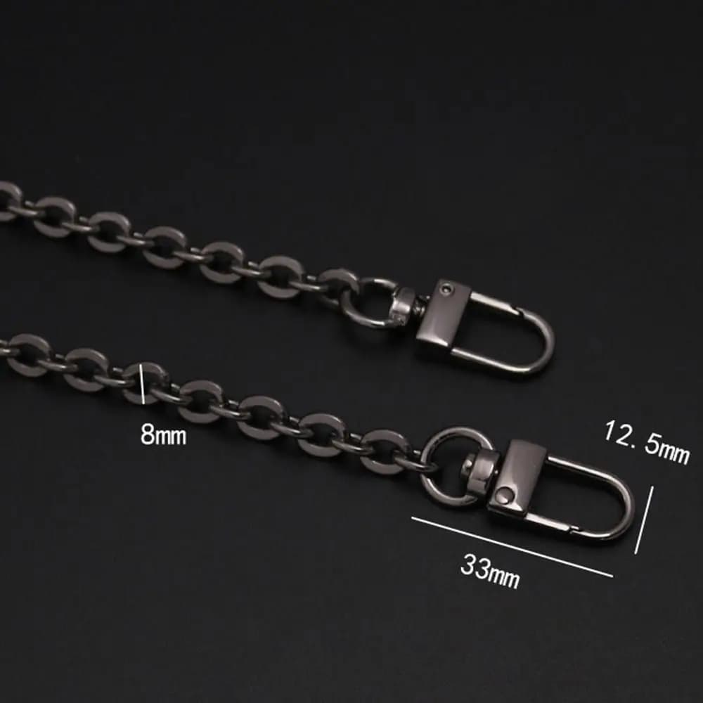 Fashion Gold Silver Black Metal Bag Chains Adjustable Luxury Crossbody Chain Single Shoulder Strap