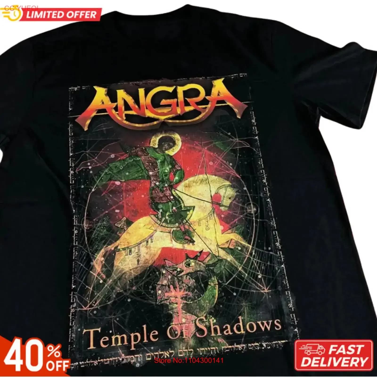 Maglietta Angra Temple Of Shadows in cotone nero da uomo dalla taglia S alla 5XL BE1980 vintage lavata da uomo per l'uso quotidiano casual