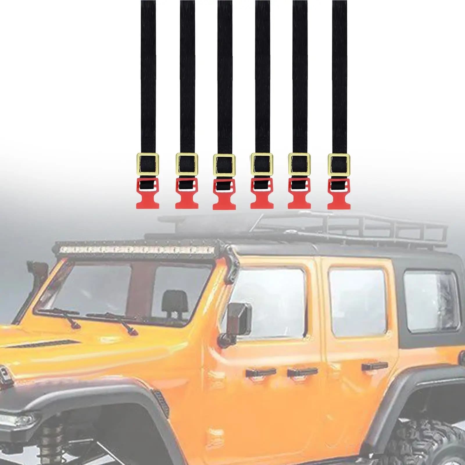 6 pezzi cinghie elastiche corda parte di aggiornamento robusta RC Crawler accessori portapacchi corda per bagagli per TRX6 TRX4 1:18 scala 1:10 camion
