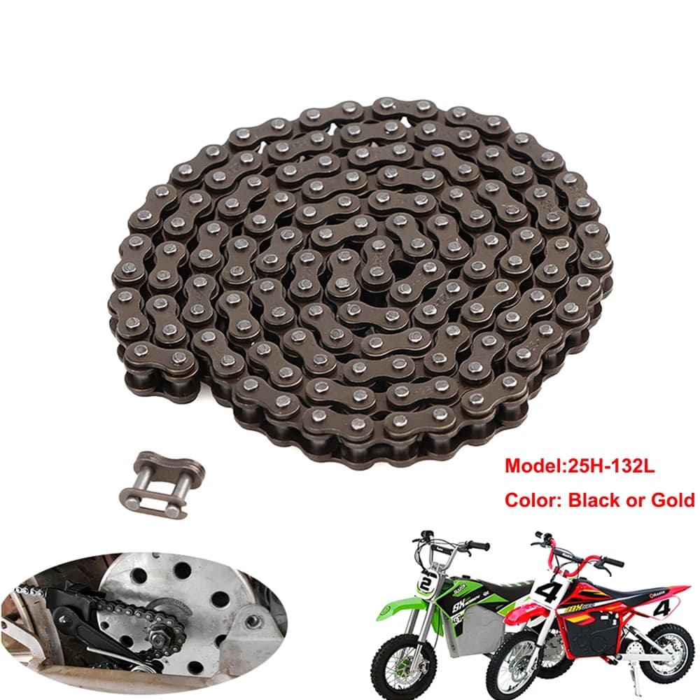 Catena di trasmissione a 132 maglie 25H per mini moto 47cc 49cc, quad, moto da cross, ATV, accessori fuoristrada