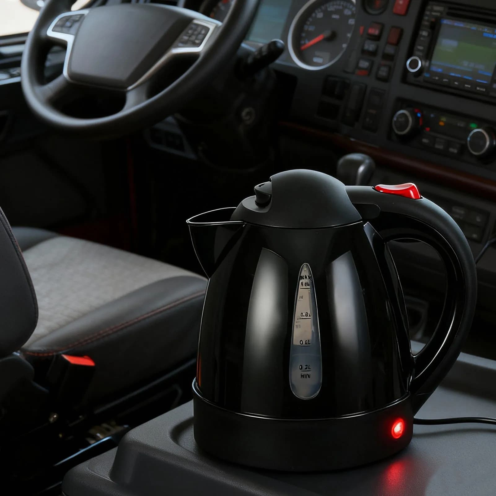 Bollitore elettrico per auto portatile nero - Scaldabagno con spegnimento automatico da 250 W 1000 ml per camion da viaggio su strada