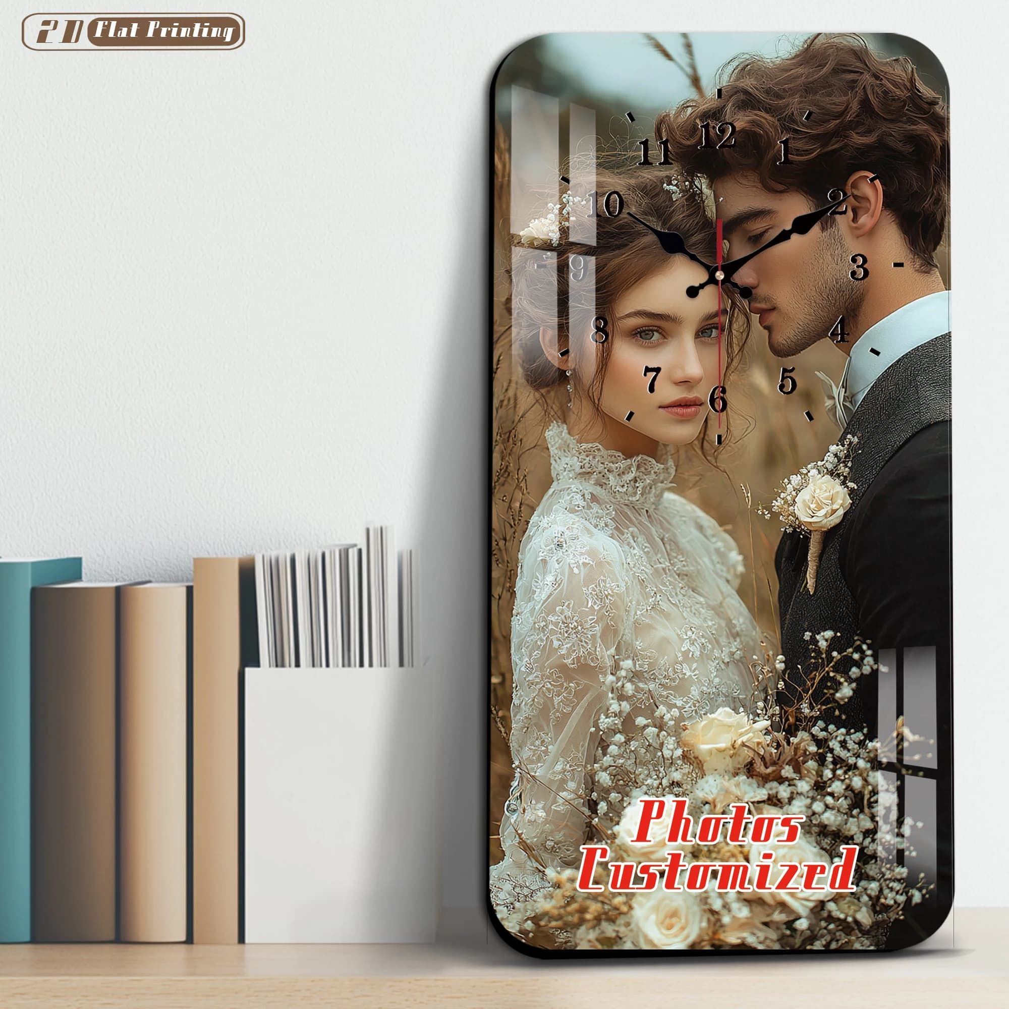 Customized Wood Wall Clock, Watches with Photos for Living Room, Bedroom, Office, Weddings, Christmas, Couples, Friends, Family