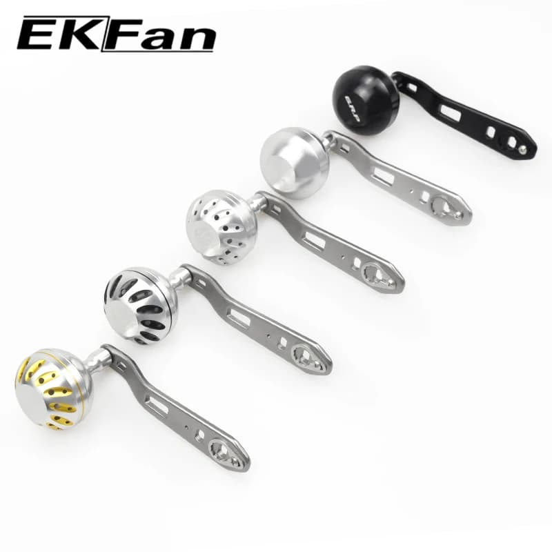 EKFan 110mm Baitcasting Reel Handle for A/S/D 8*5/7*4 Hole with Dia.43mm Knob Aluminum Alloy Lure Reel Handle DIY Part Accessor