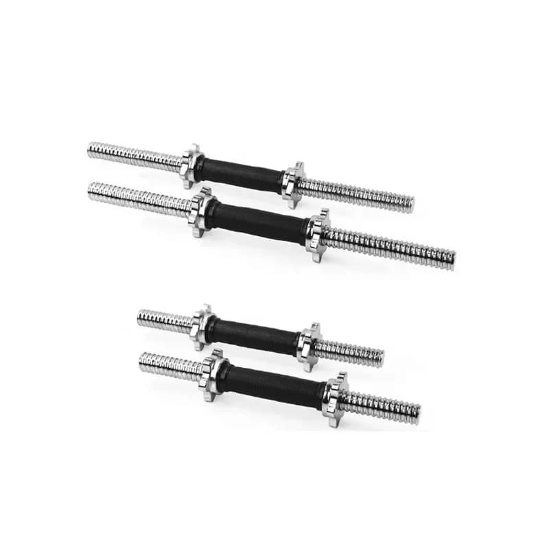 New Product Gym At Home 14 Inch Weight Lifting Stainless Grip Bar Set Adjustable Dumbbell Chrome Rubber Handle