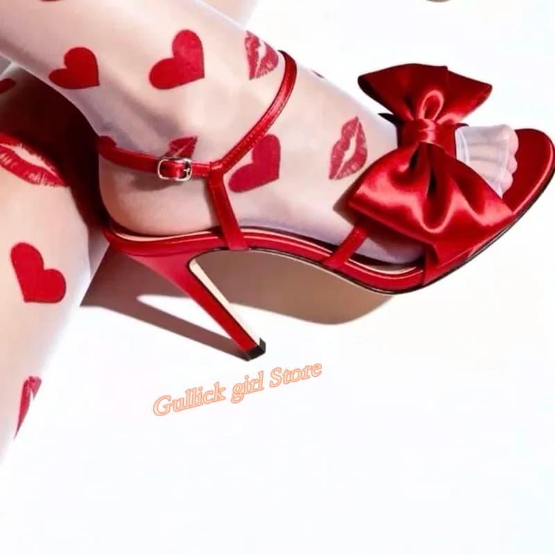 Sandals with Butterfly Clasp in Satin, Spilled Heel, Open Toe, Buckle Strap, Women's Elegant Shoes Summer 2026