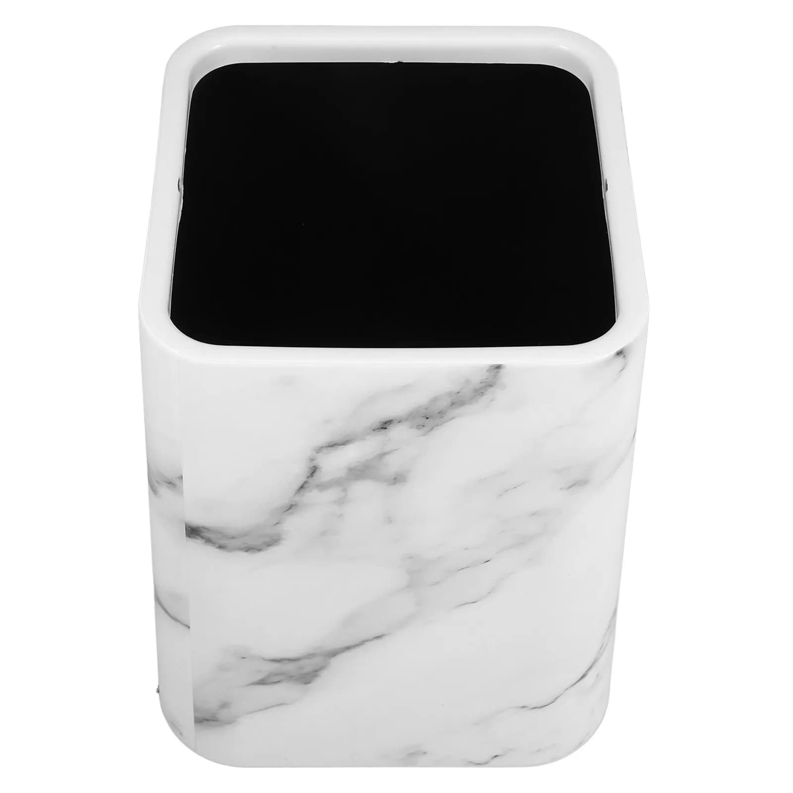 Cestino per Rifiuti a Doppio Strato in Marmo, Moderno Bidone per Bagno, Cucina, Ufficio, Cestino per Rifiuti con Ampia Apertura, Contenitore per Rifiuti da Bagno