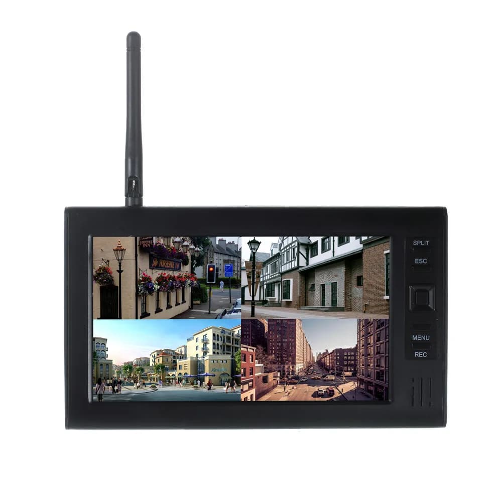 Sistema di sorveglianza wireless Telecamera di sicurezza con monitor da 7 pollici Registra videocamera per bambini