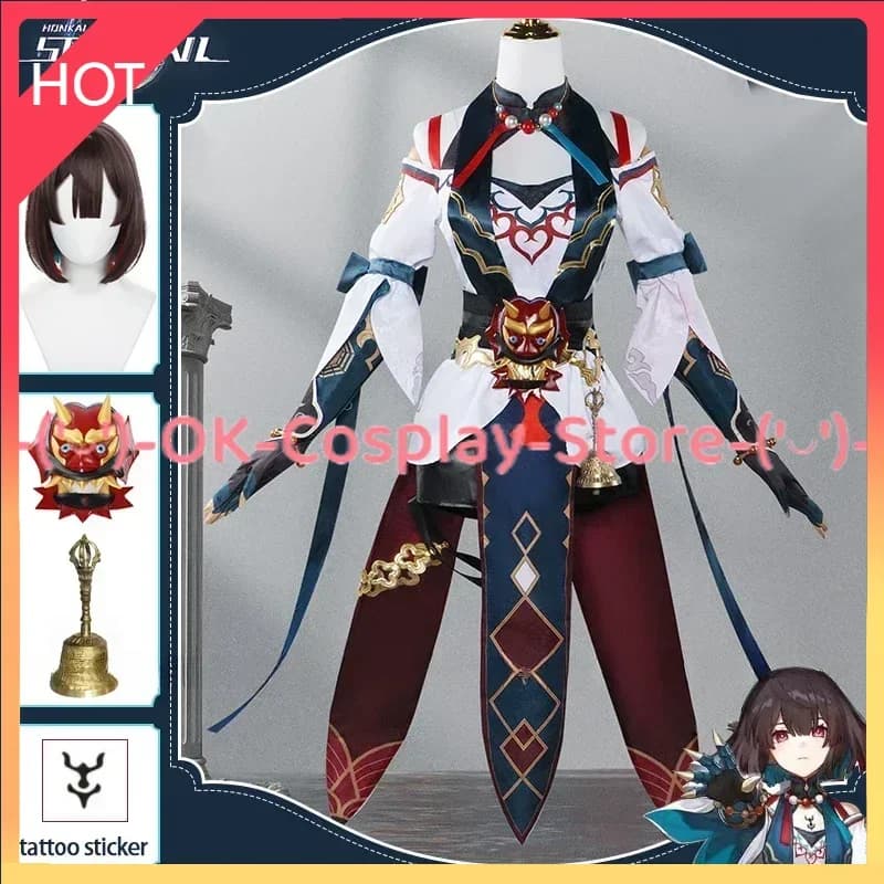[Su misura] Xueyi Costume Cosplay Gioco Honkai Star Rail Parrucca Abito Uniforme Adesivi Bell Giudice Xianzhou Luofu Commissione