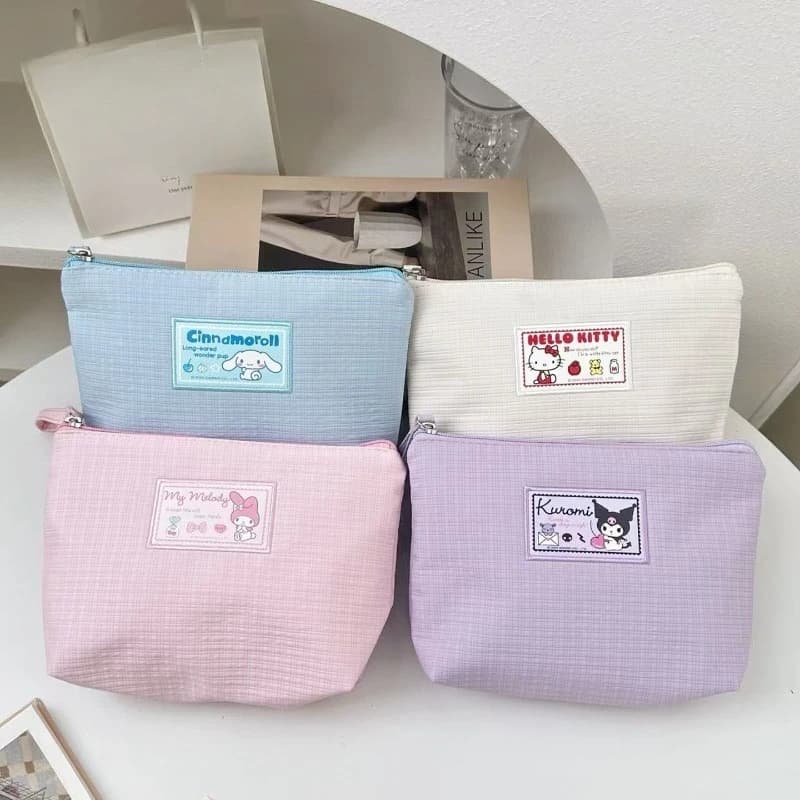 Borsa per il trucco Kawaii, borsa portatile per il trucco, kit da viaggio per articoli da toeletta, borsa per cosmetici da donna, organizer per il trucco con cerniera, custodia per rossetto