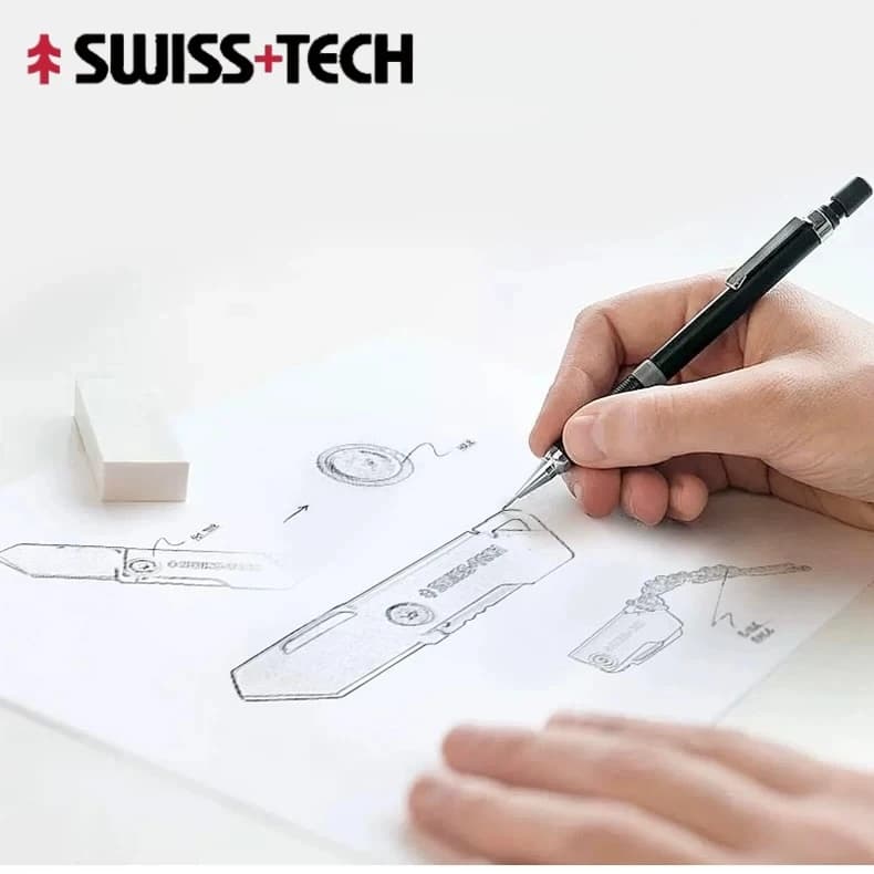 SWISS TECH Mini Pocket Knife Folding Keychain Small Knives Outdoor EDC Knifes Utility Box Cutter Gadgets Portable Rope Lanyard
