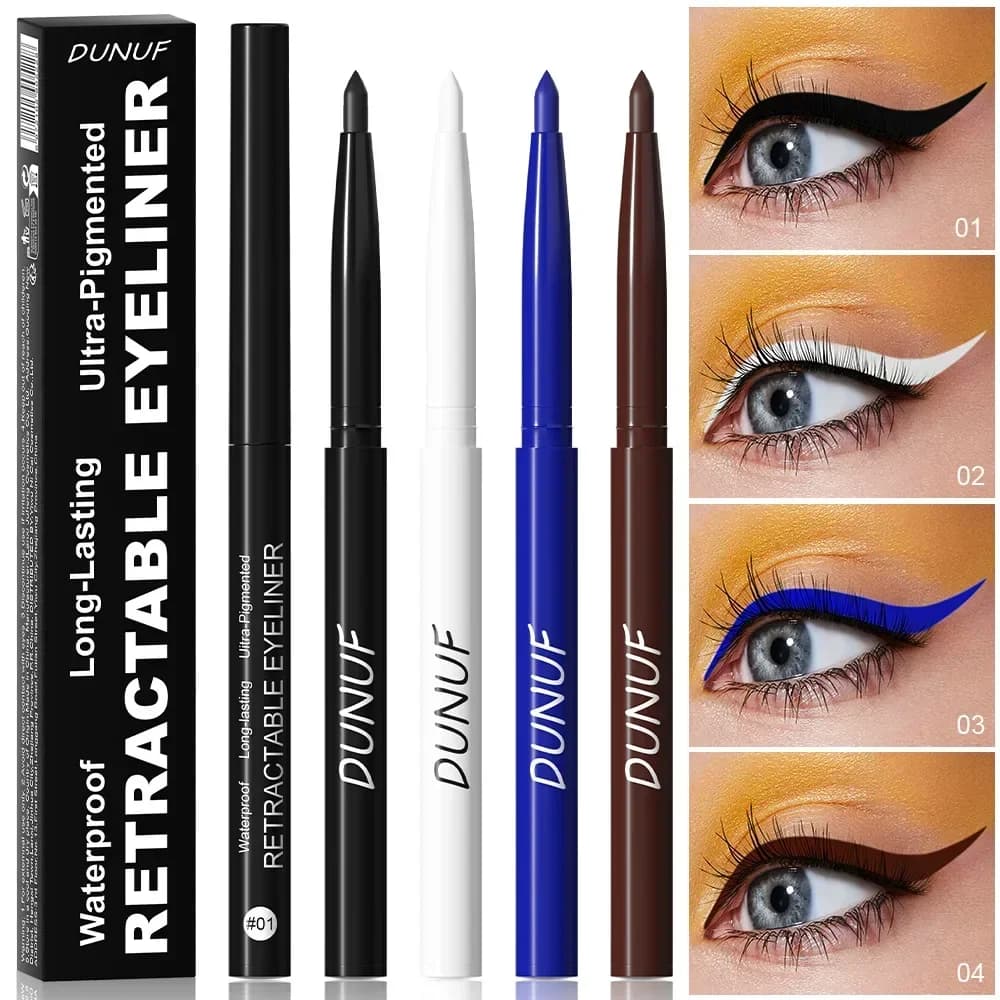DUNUF Matita eyeliner Gel eyeliner liscio e impermeabile Penna eyeliner morbida e facile da indossare blu nero marrone a lunga durata Nuovo