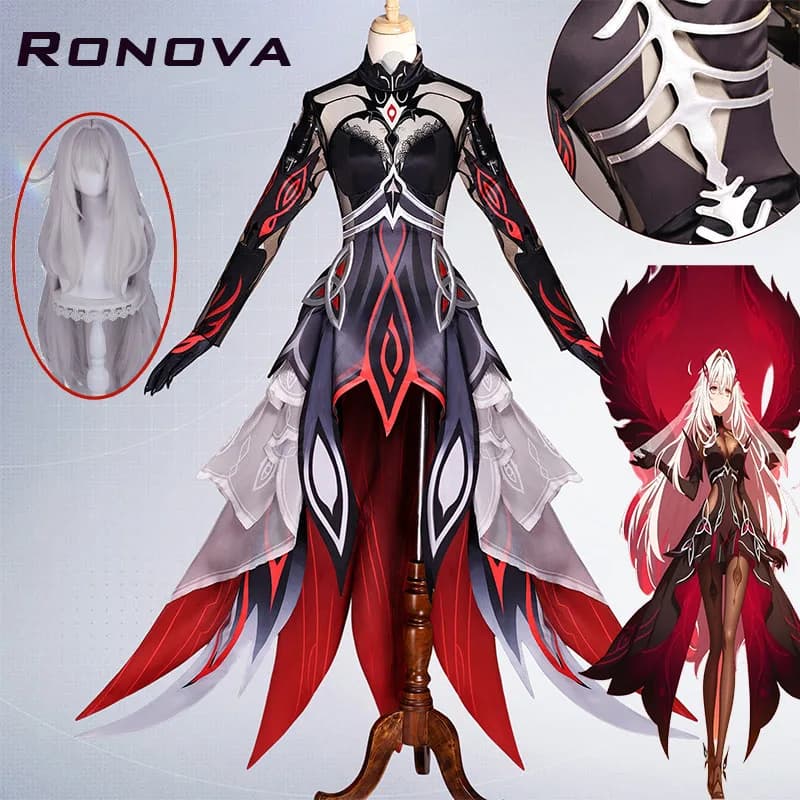 Governance Ronova Cosplay Genshin Impact Costume Cosplay Gioco Ronova Parrucca uniforme Vestito Costumi di Halloween per donna