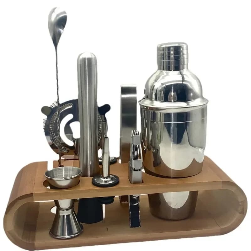 Shaker professionale per cocktail 12 pezzi/set | Shaker per vetro in acciaio inossidabile con cucchiaio mescolare e jigger | Kit da barista per la casa