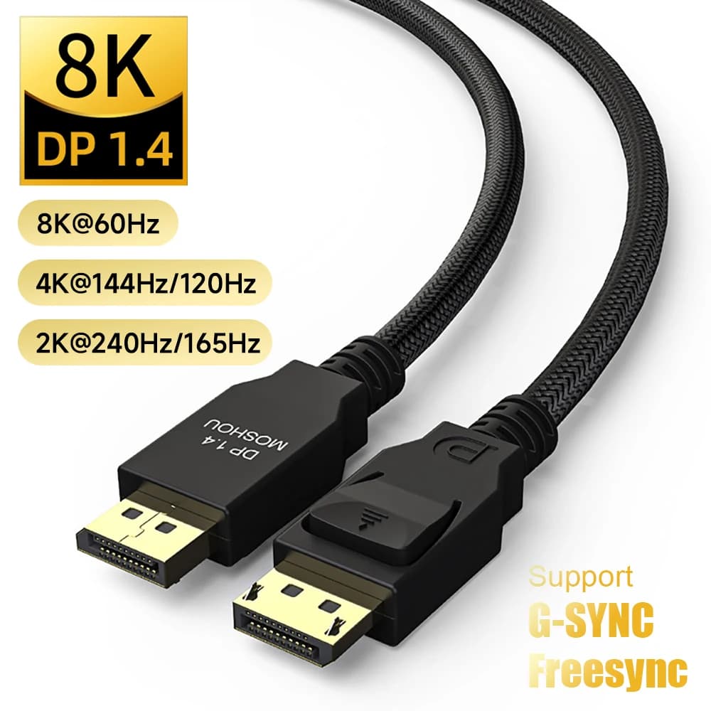 DP cable 1.4 DP displayport Support 8K 60Hz 4K 144Hz 120Hz 2K165Hz Video cable HDR VRR 32,4 Gbps