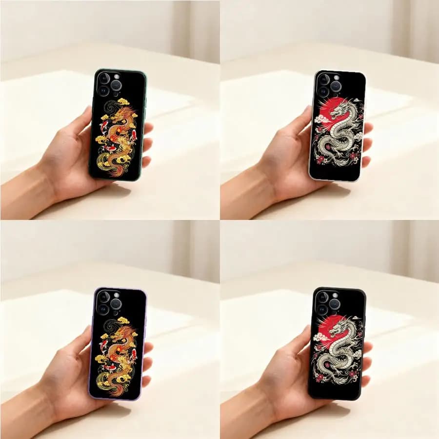 Cover per Apple iPhone 17 Pro Max 11 13 Mini 17e 12 Plus 15 7 8 16 Air XS XR Design Drago