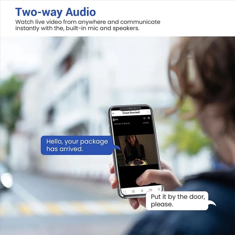 CJSD-Camera Smart Home 2.4GWIFI Campanello senza fili 720P Videocitofono Protezione per visione notturna impermeabile esterna