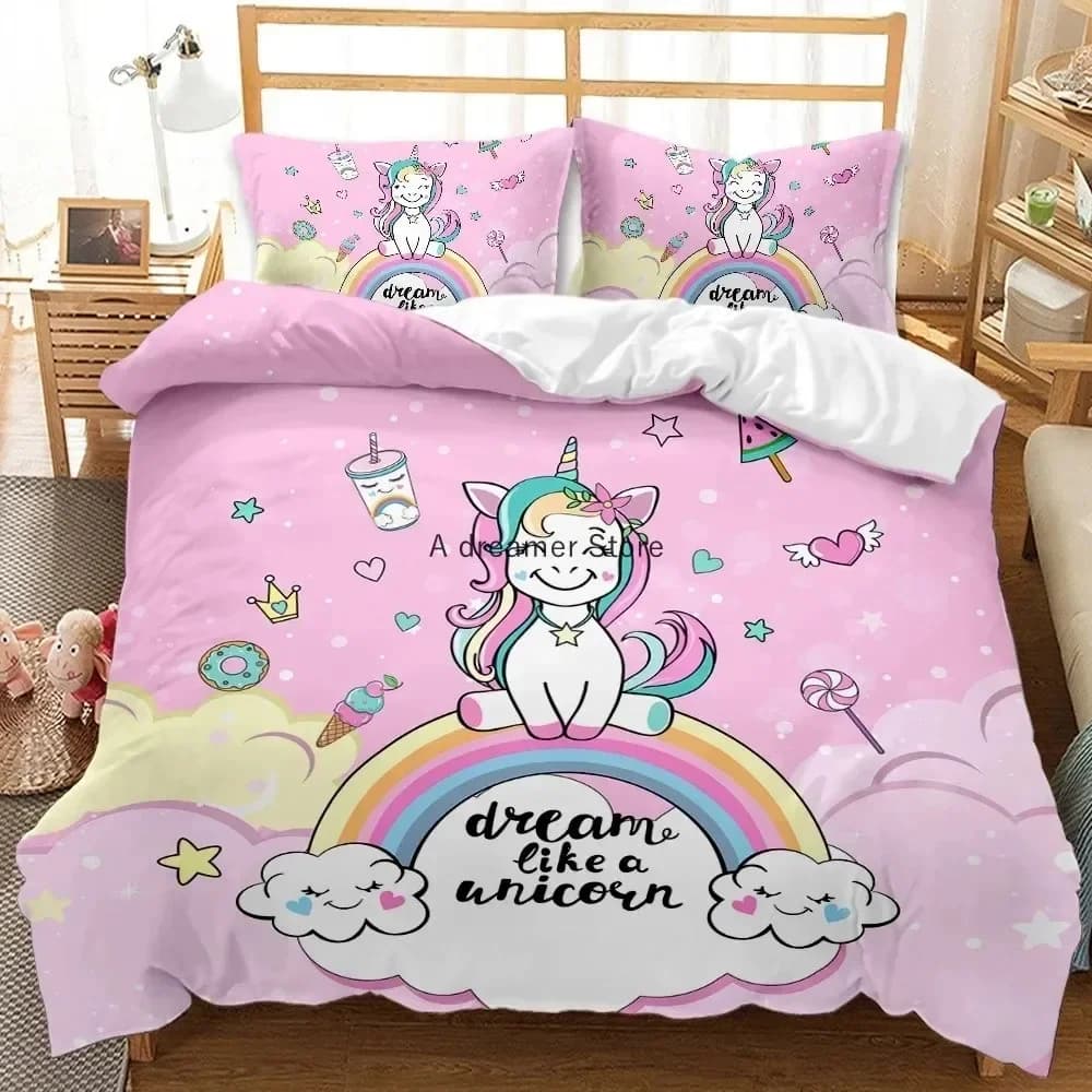 3D Cartoon Bedding Set Cat Bedding Set Single Twin Double Queen King Cal King Size Bed Linen Set
