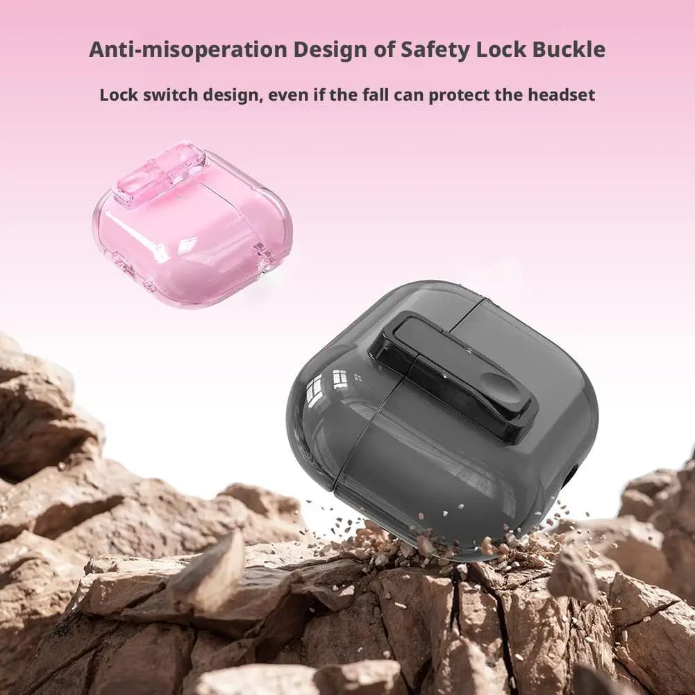 Per Apple Airpods Pro3 Cuffie con interruttore trasparente Protezione sicura con accessori per supporto per auricolari e custodia per blocco telefono D1K6