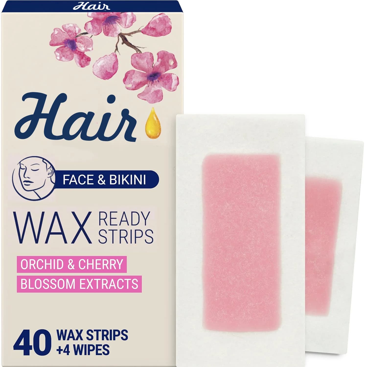 40 Pcs Depilatory Wax Strips for Hair Removal Wax Paper Cold Wax Strips Paper for Face Neck Arm Leg Body Beauty Tools